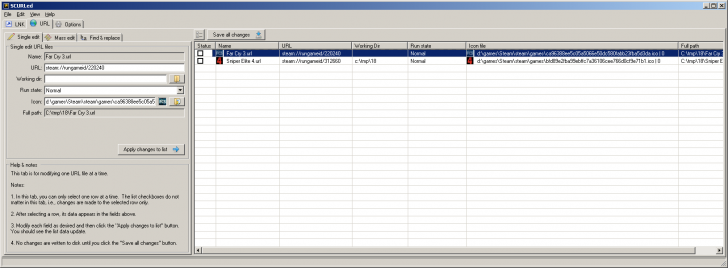 SCURLed (โปรแกรมแก้ไขรายละเอียดในไฟล์ URL และ LNK) : 