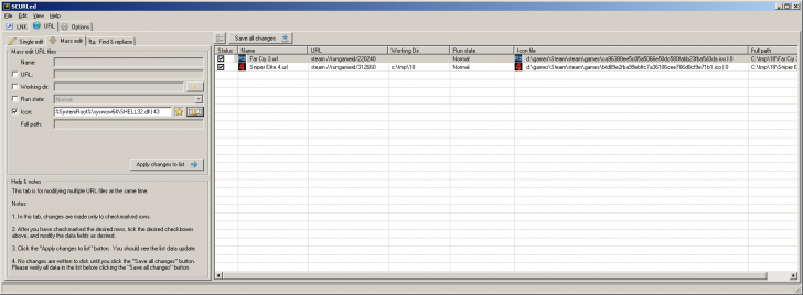 SCURLed (โปรแกรมแก้ไขรายละเอียดในไฟล์ URL และ LNK) : 