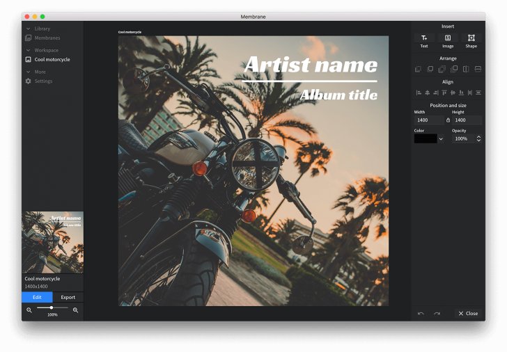 โปรแกรมกราฟฟิกสร้างรูปปก Membrane