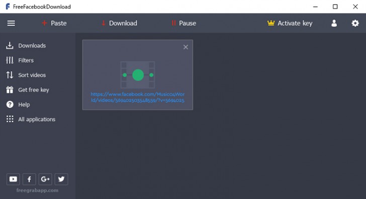 โปรแกรมโหลดวิดีโอเฟสบุ๊ค Free Facebook Video Download