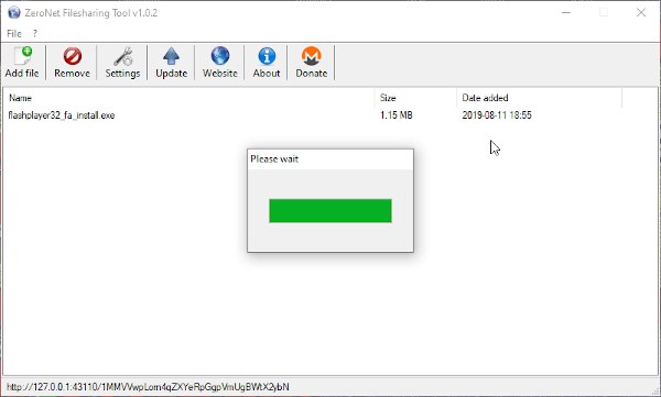 โปรแกรมแชร์ไฟล์ ZeroNet Filesharing Tool