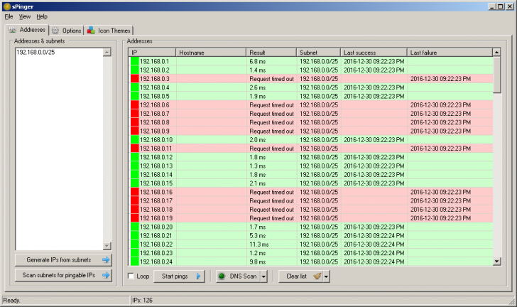 sPinger (โปรแกรมเช็ค Ping เช็คสถานะ IP ในระบบ Network ฟรี) : 