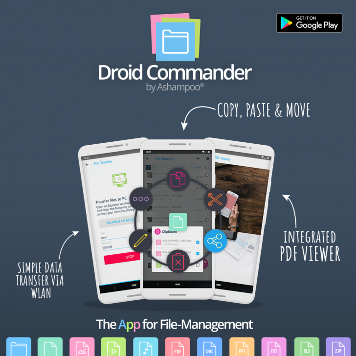 App จัดการไฟล์บนมือถือ Ashampoo Droid Commander
