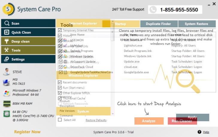 System Care Pro (โปรแกรม System Care Pro ดูแลเครื่องคอมพิวเตอร์ ฟรี) : System Care Pro (โปรแกรม System Care Pro ดูแลเครื่องคอมพิวเตอร์ ฟรี) :