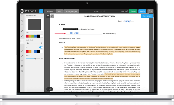 โปรแกรมเอกสาร PDF Bob