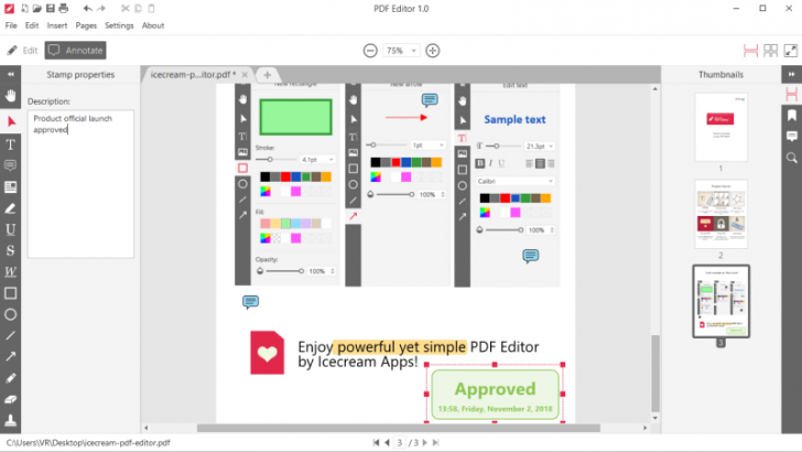 Icecream PDF Editor (โปรแกรมแก้ไขไฟล์ PDF หน้าตาสวยงาม ใช้ง่ายและฟรี) : 