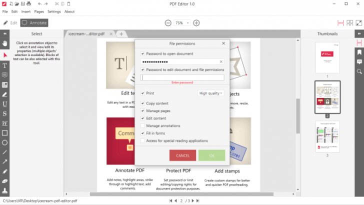 โปรแกรมแก้ไขไฟล์เอกสาร Icecream PDF Editor