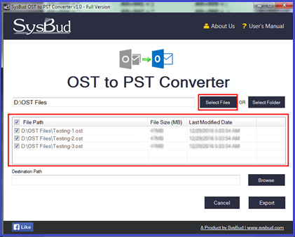 SysBud OST to PST Converter (โปรแกรมแปลงไฟล์อีเมล OST to PST) : 