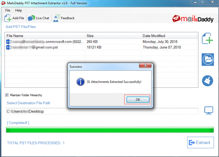 โปรแกรมแยกไฟล์แนบ MailsDaddy PST Attachment Extractor โปรแกรมแยกไฟล์แนบ MailsDaddy PST Attachment Extractor