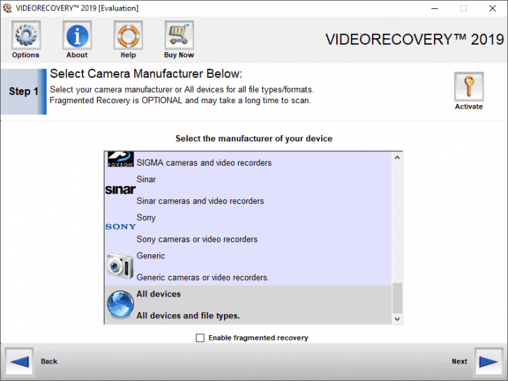 โปรแกรมกู้ไฟล์วิดีโอ VIDEORECOVERY Standard 2019