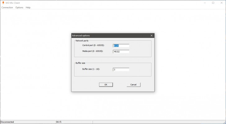 WO Mic (โปรแกรมเปลี่ยนโทรศัพท์มือถือเป็นไมโครโฟนไร้สาย สำหรับ PC) : 