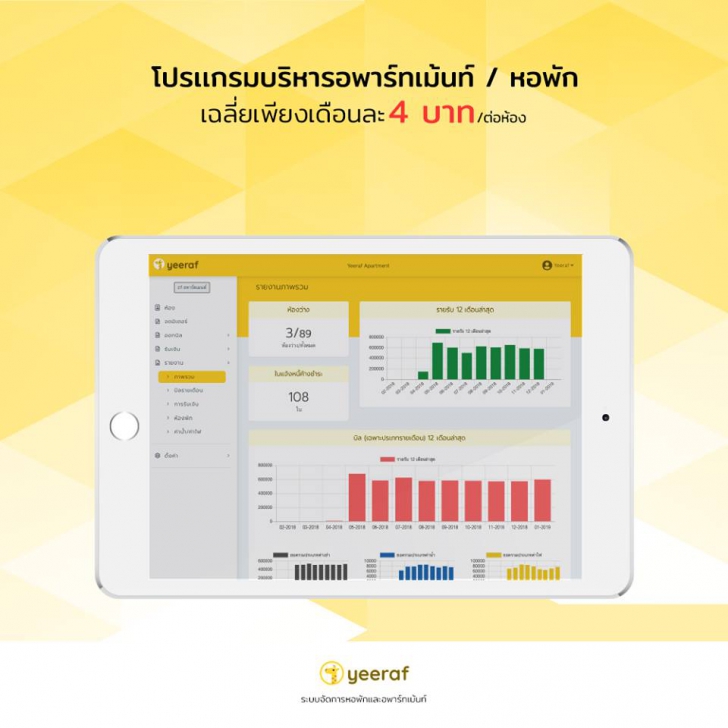 yeeraf Apartment Management System (ระบบจัดการอพาร์ทเม้นท์ หอพัก ห้องเช่าออนไลน์) : 