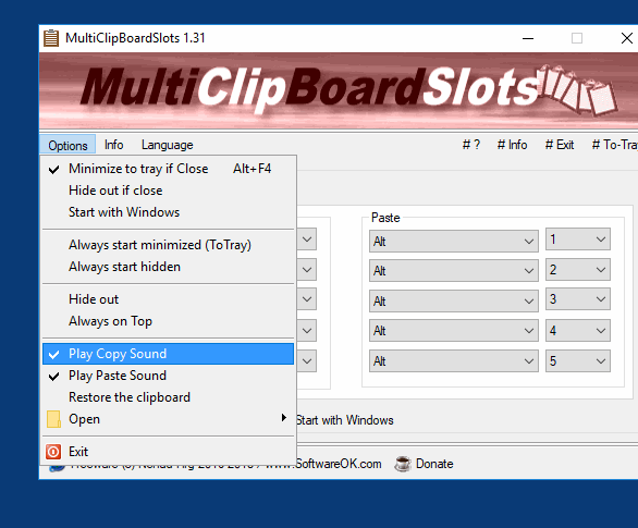 โปรแกรมบันทึกคลิปบอร์ด MultiClipBoardSlots โปรแกรมบันทึกคลิปบอร์ด MultiClipBoardSlots