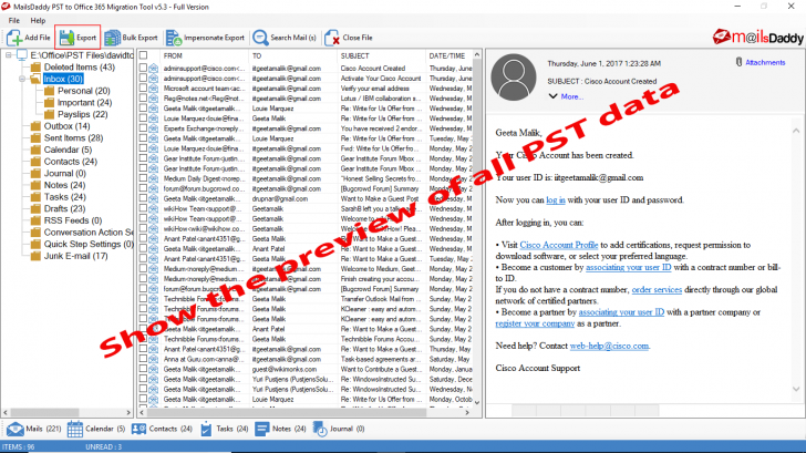 MailsDaddy PST to Office 365 Migration Tool (โปรแกรมแปลงไฟล์ PST เป็น Office 365 ฟรี)