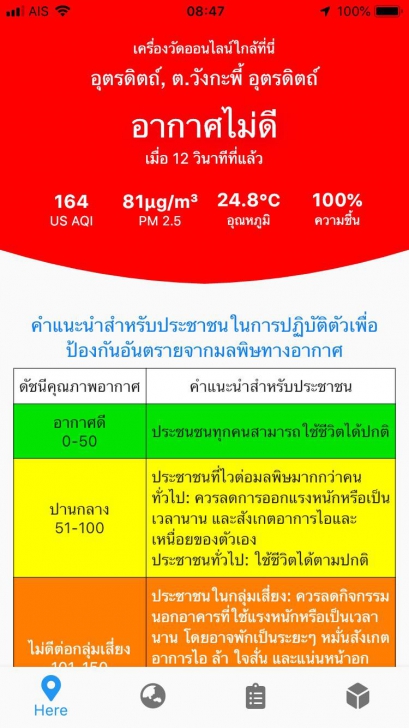 Air4U (App ตรวจสอบคุณภาพอากาศจากสถานีวัดใกล้เรา) : Air4U (App ตรวจสอบคุณภาพอากาศจากสถานีวัดใกล้เรา) :
