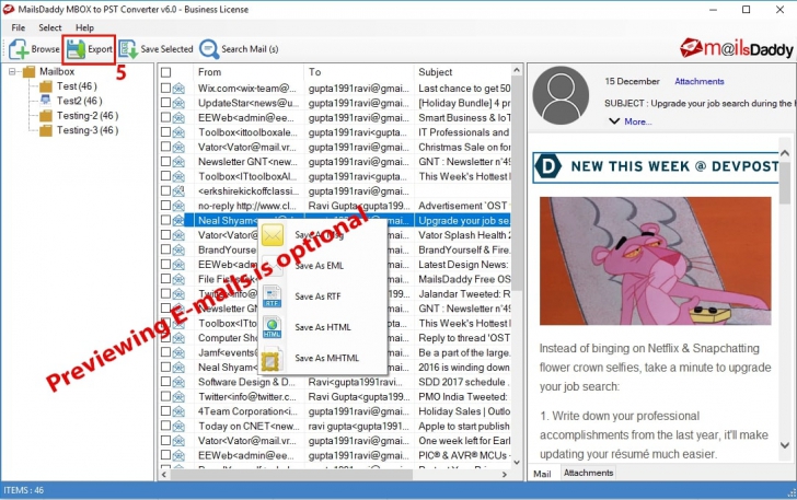 MailsDaddy MBOX To PST Converter (โปรแกรมแปลงไฟล์นามสกุล MBOX เป็น PST) : MailsDaddy MBOX To PST Converter (โปรแกรมแปลงไฟล์นามสกุล MBOX เป็น PST) :