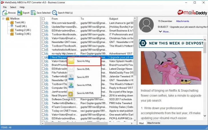 MailsDaddy MBOX To PST Converter (โปรแกรมแปลงไฟล์นามสกุล MBOX เป็น PST) : MailsDaddy MBOX To PST Converter (โปรแกรมแปลงไฟล์นามสกุล MBOX เป็น PST) :