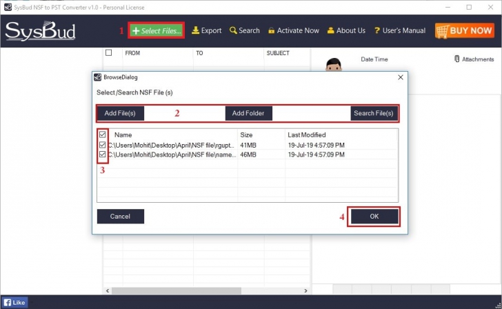 โปรแกรมแปลงไฟล์  SysBud NSF to PST Converter 