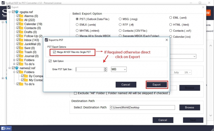 โปรแกรมแปลงไฟล์  SysBud NSF to PST Converter 