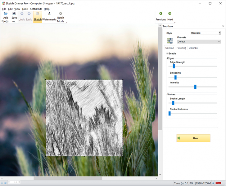 โปรแกรมเปลี่ยนรูปถ่ายเป็นภาพสเก็ตช์ SoftOrbits Sketch Drawer