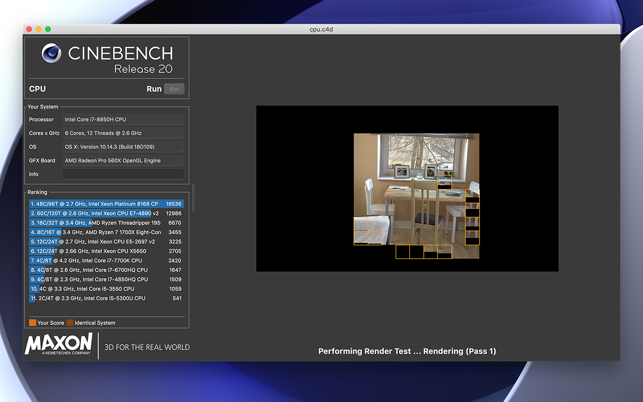 โปรแกรมทดสอบประสิทธิภาพกราฟฟิก Cinebench โปรแกรมทดสอบประสิทธิภาพกราฟฟิก Cinebench
