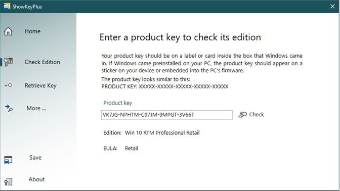 ShowKeyPlus (โปรแกรม ShowKeyPlus ค้นหาหมายเลขผลิตภัณฑ์ Windows 8 และ 10) : ShowKeyPlus (โปรแกรม ShowKeyPlus ค้นหาหมายเลขผลิตภัณฑ์ Windows 8 และ 10) :