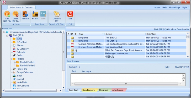 โปรแกรมแปลงไฟล์อีเมล Shoviv Lotus Notes to Outlook Converter 