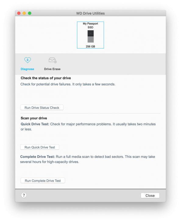 โปรแกรมจัดการไดร์ฟภายนอก WD Drive Utilities โปรแกรมจัดการไดร์ฟภายนอก WD Drive Utilities
