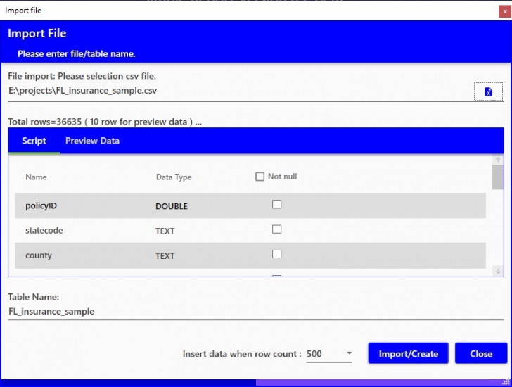 โปรแกรมสร้างตาราง และบริหารจัดการข้อมูล Simple Report