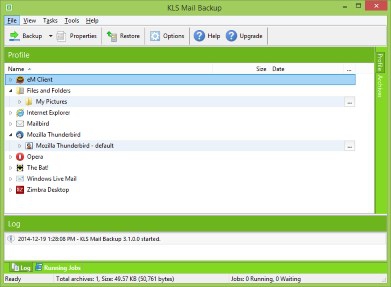 โปรแกรมสำรองข้อมูล KLS Mail Backup 