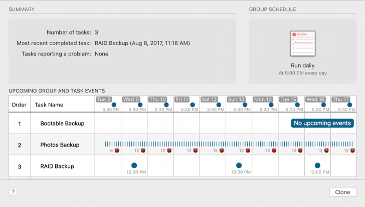 โปรแกรมสำรองข้อมูล Carbon Copy Cloner