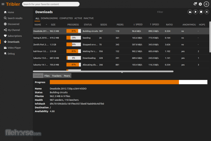 โปรแกรมโหลดฺ BitTorrent ฟรี Tribler 