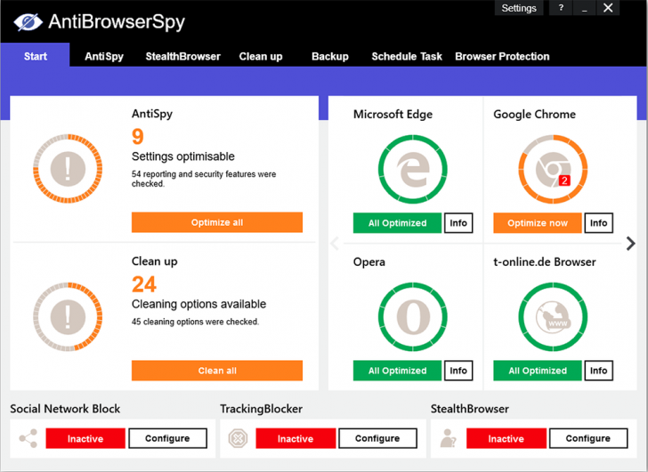 โปรแกรมป้องกันสปายแวร์บนเบราว์เซอร์