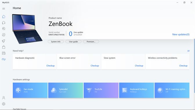โปรแกรมรวบรวมฟังก์ชันคอมพิวเตอร์ MyASUS โปรแกรมรวบรวมฟังก์ชันคอมพิวเตอร์ MyASUS