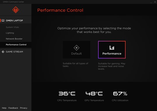 OMEN Command Center (โปรแกรมรวมเครื่องมือเพิ่มประสิทธิภาพ HP OMEN) : OMEN Command Center (โปรแกรมรวมเครื่องมือเพิ่มประสิทธิภาพ HP OMEN) :