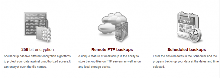 โปรแกรมสำรองข้อมูล AceBackup