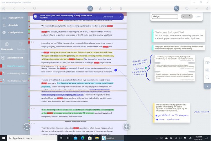 LiquidText (โปรแกรม LiquidText เชื่อมโยงข้อมูลเอกสาร ไฮไลท์เนื้อหา) : 