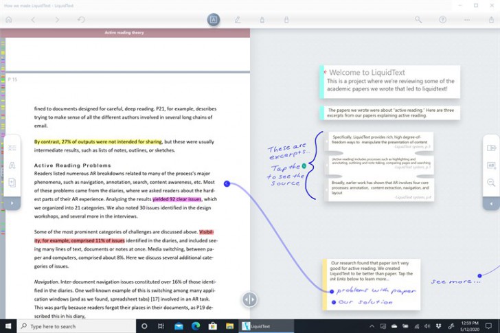 LiquidText (โปรแกรม LiquidText เชื่อมโยงข้อมูลเอกสาร ไฮไลท์เนื้อหา) : 