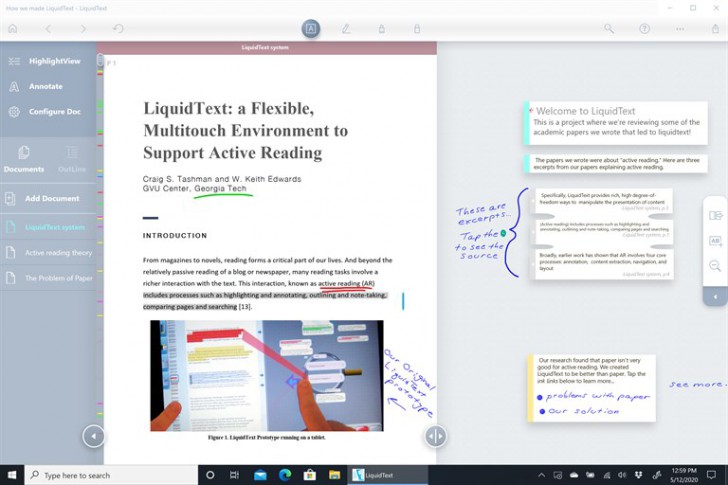 LiquidText (โปรแกรม LiquidText เชื่อมโยงข้อมูลเอกสาร ไฮไลท์เนื้อหา) : 