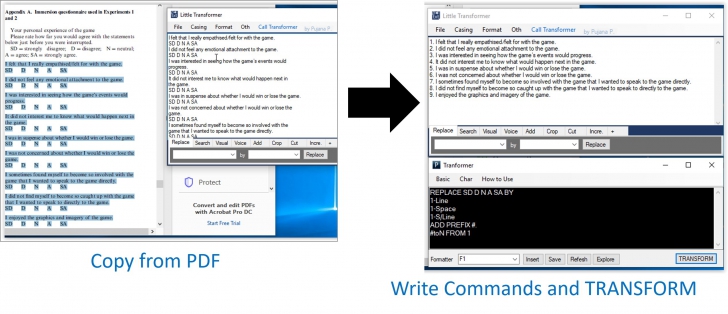 โปรแกรมจัดการข้อความ Little Transformer เพิ่มเติม