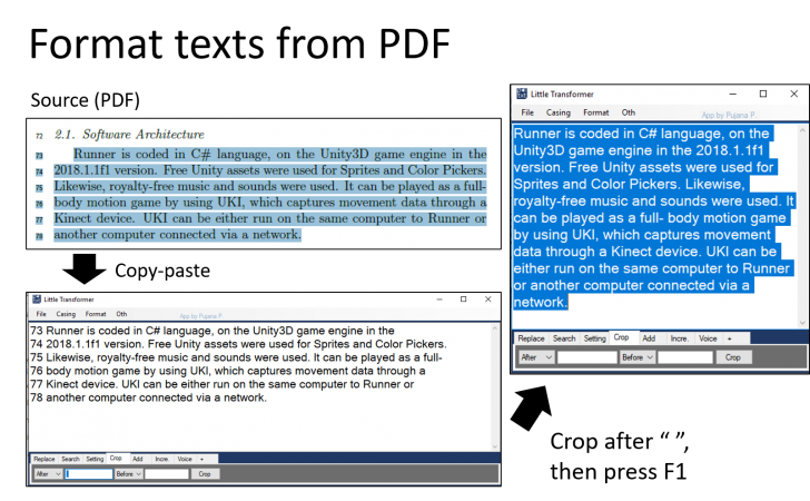 โปรแกรมจัดการข้อความ Little Transformer เพิ่มเติม