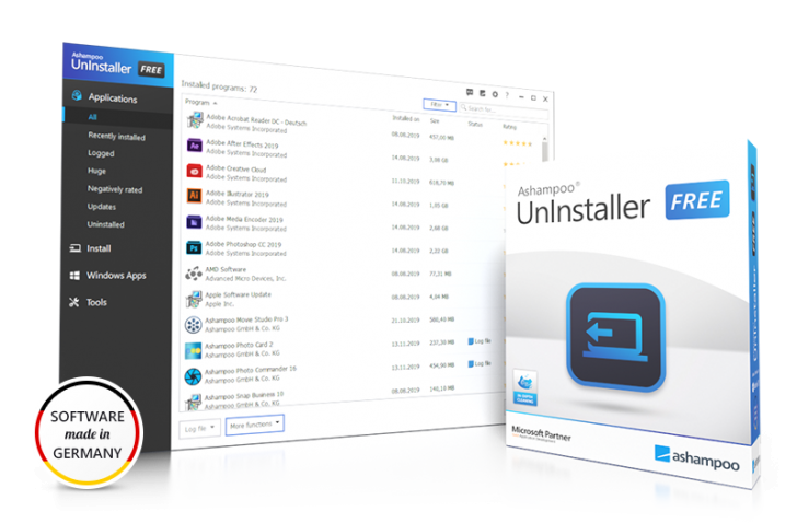 Ashampoo UnInstaller FREE (โปรแกรมช่วยลบซอฟต์แวร์แบบถอนรากถอนโคน ฟรี)