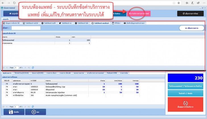 A-CLINIC (ระบบบริหารงานคลินิกรักษาโรค แบบครบวงจร ใช้งานผ่านเว็บไซต์) : 