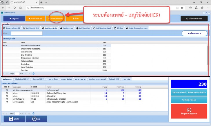 A-CLINIC (ระบบบริหารงานคลินิกรักษาโรค แบบครบวงจร ใช้งานผ่านเว็บไซต์) : 