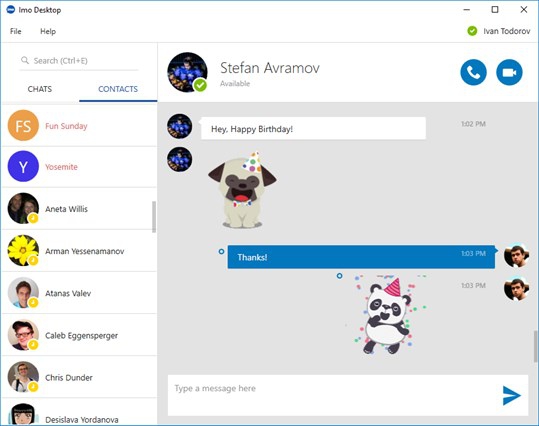 โปรแกรมแชทออนไลน์ส่งข้อความ ‪imo app