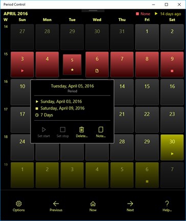 โปรแกรมเช็คควบคุมรอบประจำเดือน Period Control โปรแกรมเช็คควบคุมรอบประจำเดือน Period Control