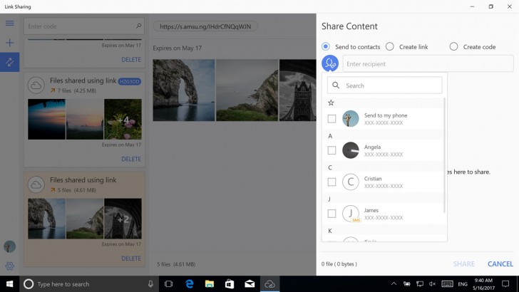 Link Sharing (โปรแกรม Link Sharing แชร์ไฟล์ รูปภาพ วิดีโอ Samsung ผ่านลิงก์) : 