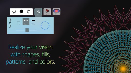 Spirality (โปรแกรม Spirality วาดภาพแนวแมนดาลา งานศิลปะภาวนา วงกลมสมมาตร) : 