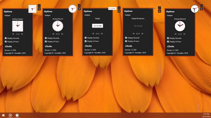 Clocks (โปรแกรม Clocks นาฬิกาติดผนัง โชว์บนหน้าจอ Desktop ใช้สำหรับดูเวลา) : 