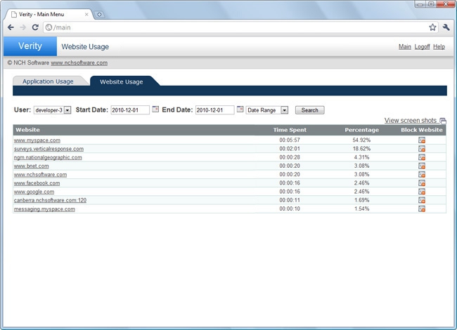 NCH Verity Parental Control (โปรแกรมช่วยตรวจสอบ และติดตามกิจกรรมบนคอมพิวเตอร์ของเด็ก) : 